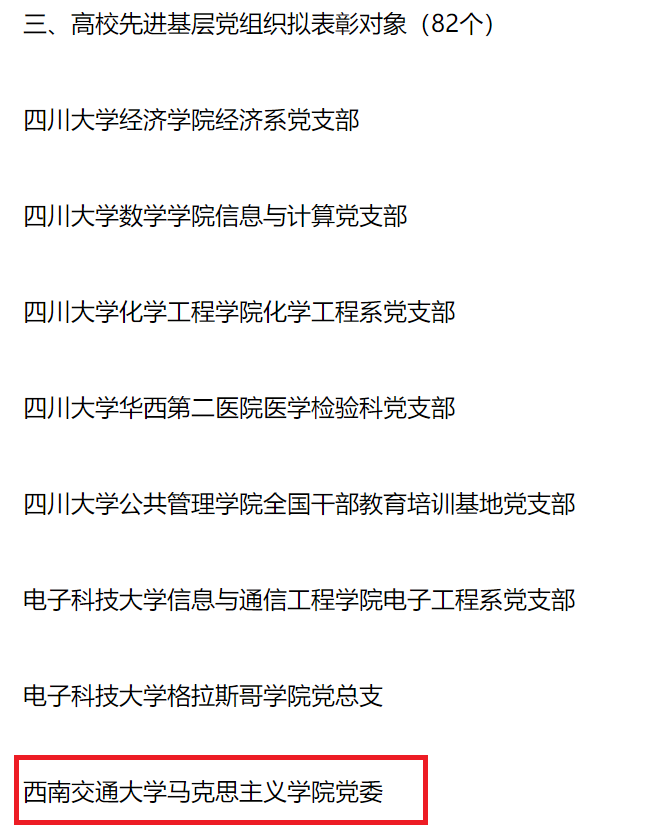 学院党委获四川省高校先进基层党组织称号